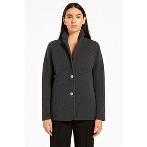 OST Charcoal Gray Cotton Cashmere Knit Blazer Jacket Soft Minimalist Women’s M